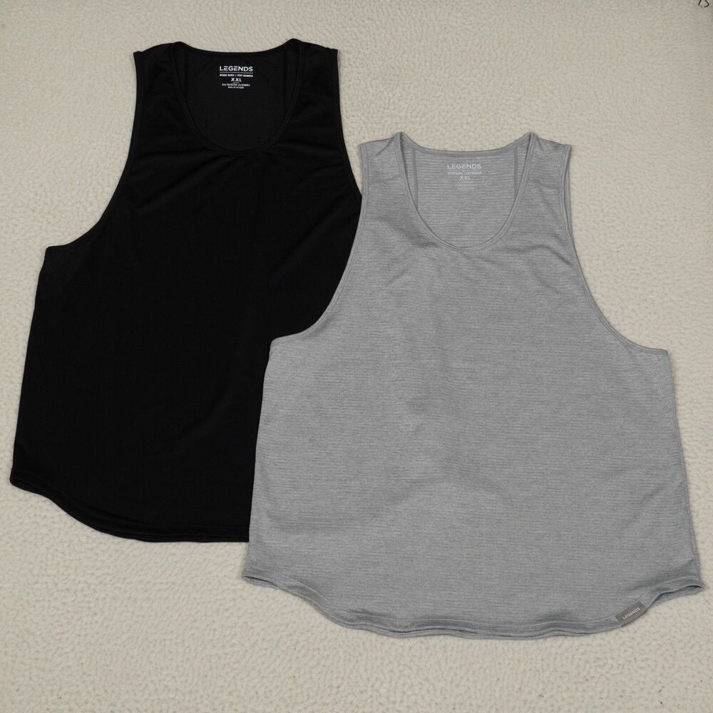 LEGENDS Men’s Tank Top 2-Pack — Black & Light Gray